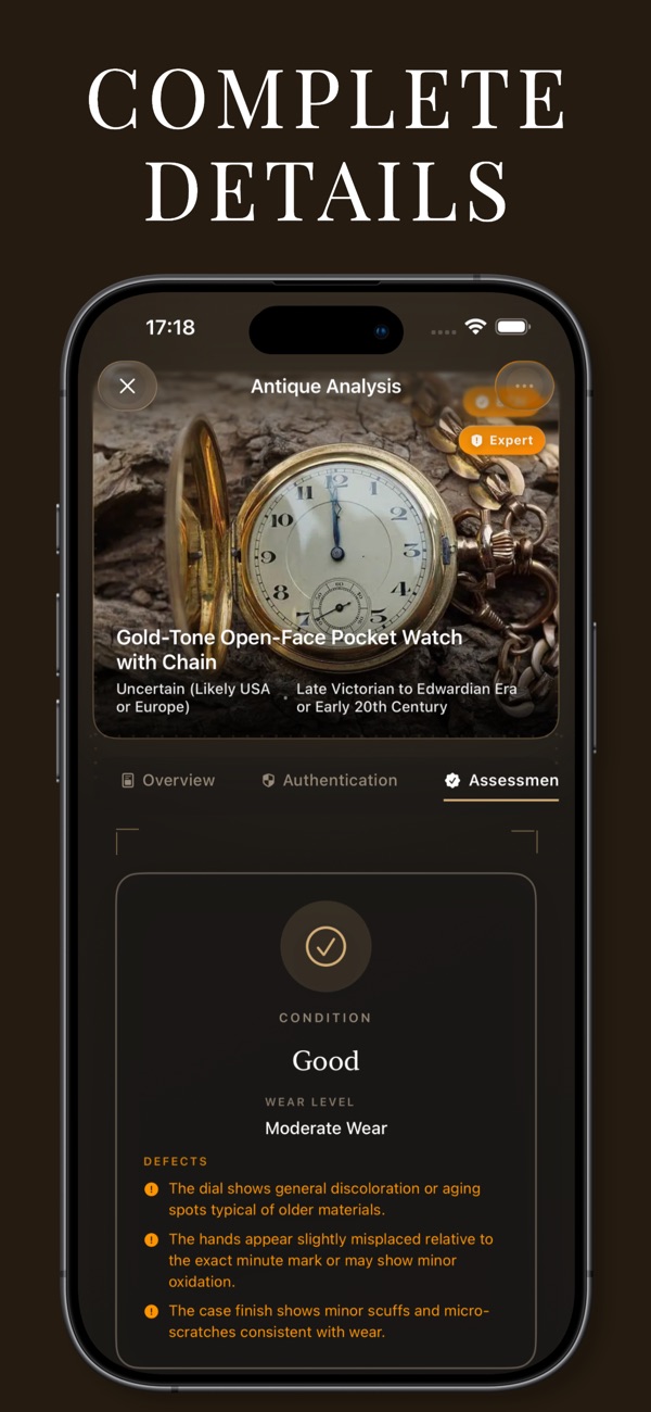 Antique appraisal report with market value